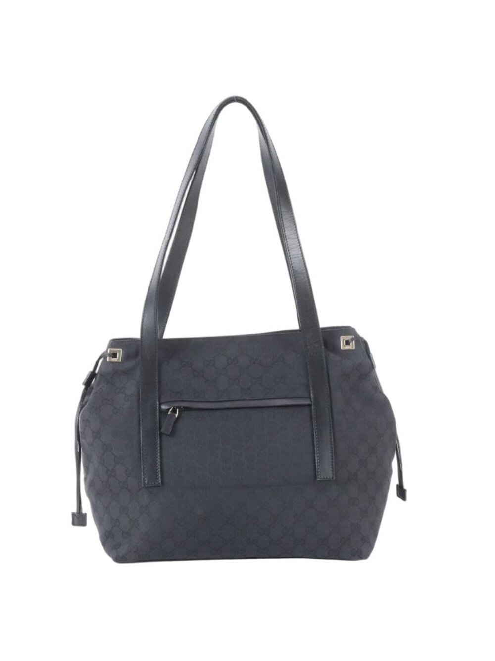 Gucci GG Canvas 019 Leather Tote Shoulder Hand Black